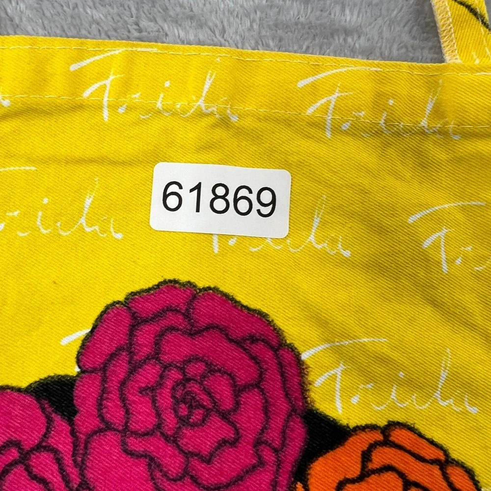 Frida Kahlo Graphic Print Bib Apron OS Yellow Women Artistic Boho Kitchen Gift